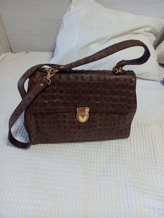 Bolso piel becerro imitación cocodrilo