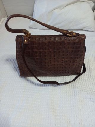 Bolso piel becerro imitación cocodrilo