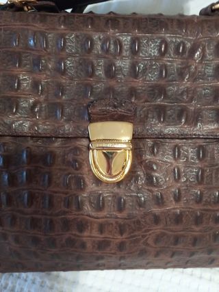 Bolso piel becerro imitación cocodrilo