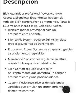 Bicicleta estática Cecotec