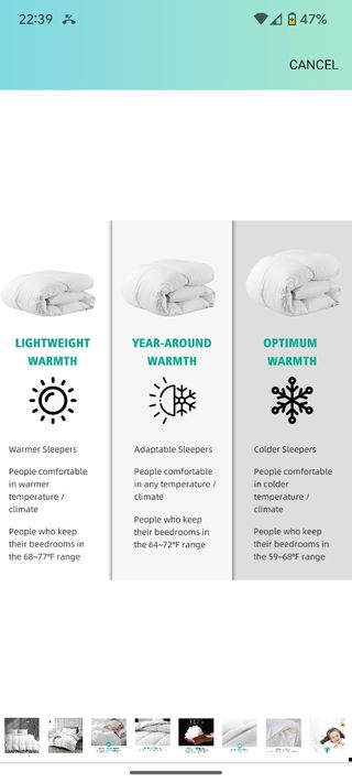 Edredón plumas de ganso cama 80cm