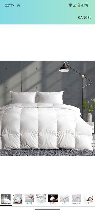 Edredón plumas de ganso cama 80cm