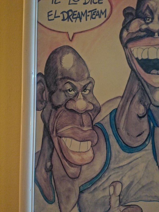 Caricatura jugadores baloncesto NBA Enmarcado