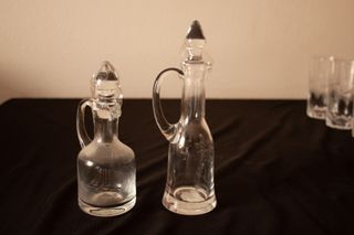 Lote Jarra Y Vasos tallados con plata de ley