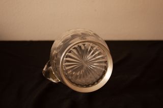 Lote Jarra Y Vasos tallados con plata de ley