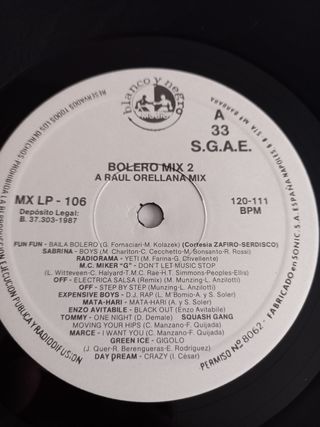 Bolero Mix 2. Recopilatorio Italo-Disco. 1987
