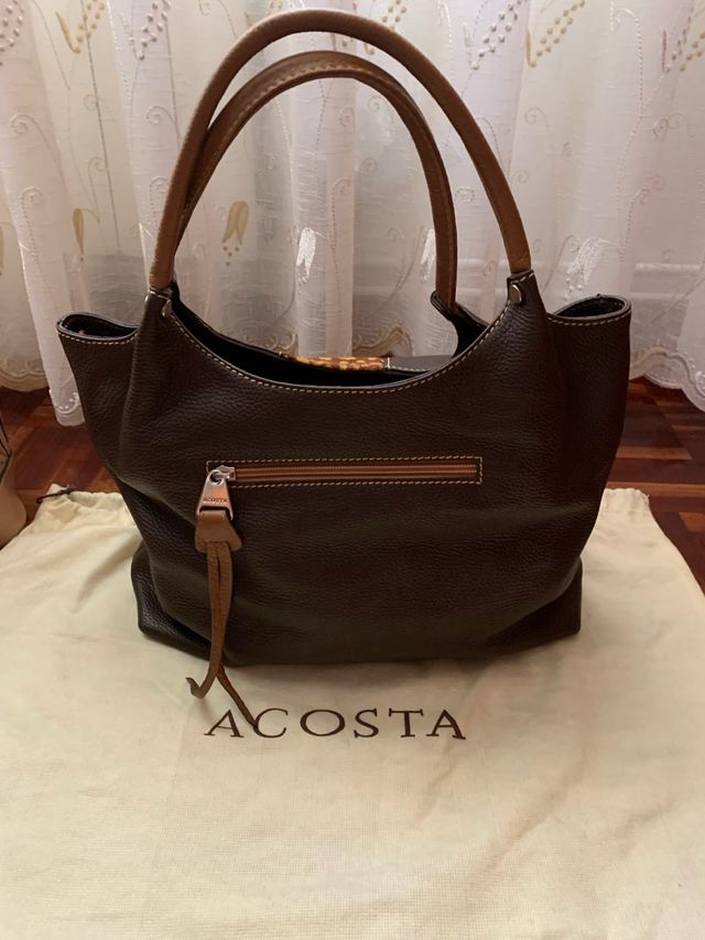 Bolso de piel marrón de Acosta