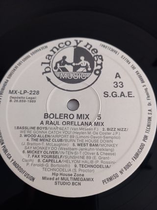 Bolero Mix 5. Recopilatorio. 1989