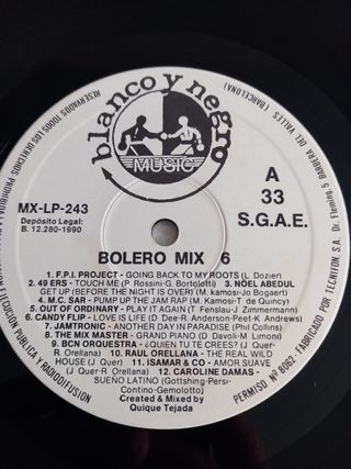 Bolero Mix 6. Recopilatorio. 1990