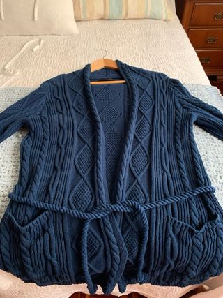 Chaqueta de punto azul marino de algodón de PG