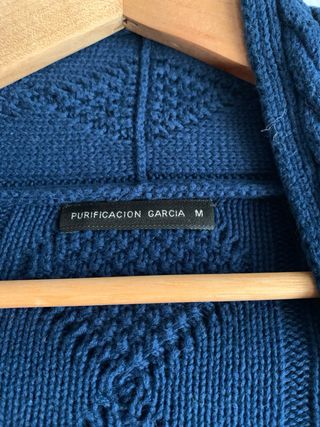 Chaqueta de punto azul marino de algodón de PG