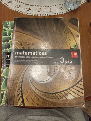 Libro texto matemáticas académica 3ESO