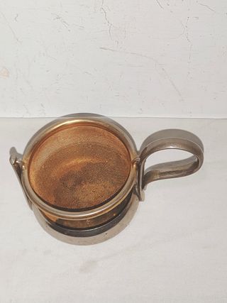 Antiguo colador plata cepador cedazo inglés