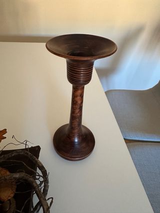 Centro flores secas y 2 candelabros ceramica