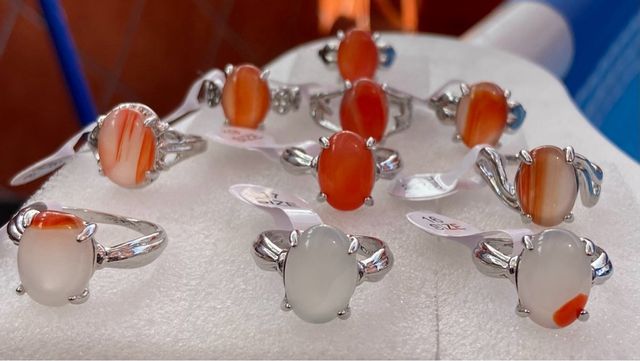 Anillos Naranja y blanco Lote 10