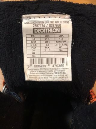 Botas de montaña talla 34.