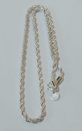 Cadena de cuerda baño de plata