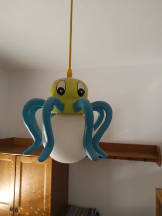 Lámpara infantil techo, forma de pulpo