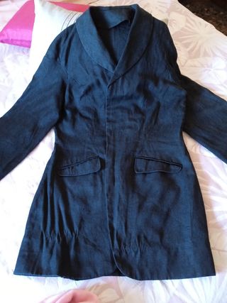 Chaqueta de lino negra