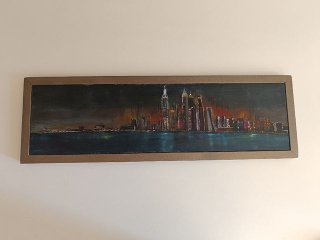 Olio su legno soggetto Dubai notturno