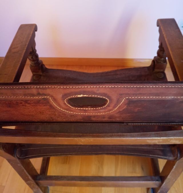 SILLON FRAILERO MADERA Y PIEL