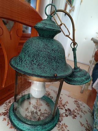 Lampara en pintura de forja