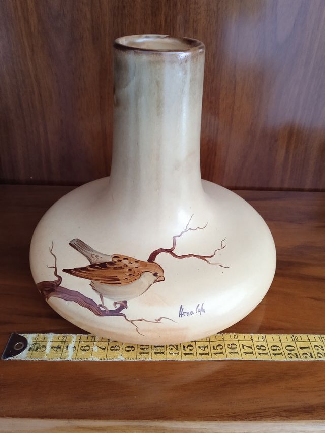 Jarrón vintage pintado a mano