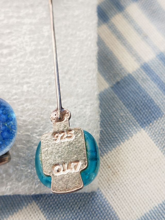 Pendiente plata y cristal