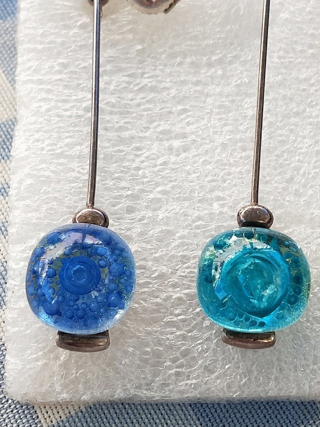 Pendiente plata y cristal