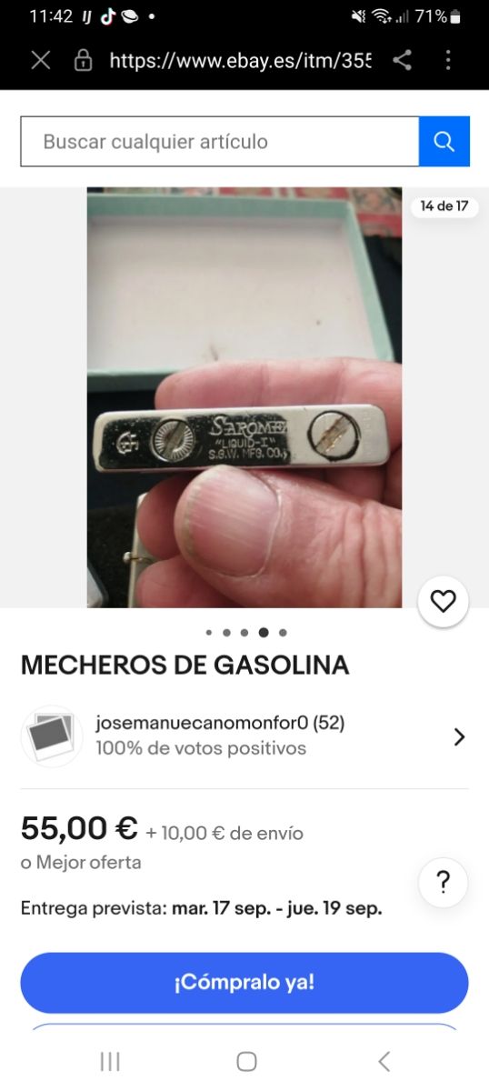 Mechero antiguo SAROME