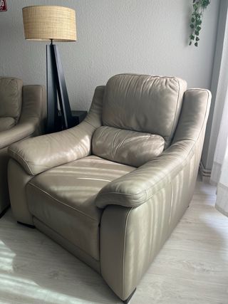 Sofa piel 3 plazas + sofa reclinable