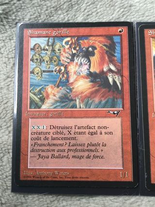 Lote 2cartas 1996shamane gorille version 1y2 magic