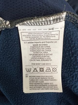 Adidas Giacca a Vento Blu Grigio M