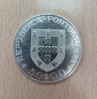 MONEDA PLATA 50 ESCUDOS PORTUGAL 1969