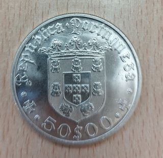 MONEDA PLATA 50 ESCUDOS PORTUGAL 1968