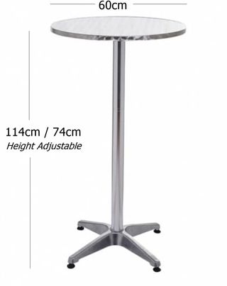 MESA ALTA BISTRÓ DE BAR DE ALUMINO ALTURA AJUSTABL