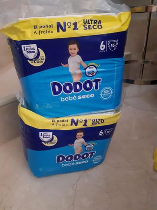 Dodot Bebé Seco Talla 6 (2 pack de 56 pañales c/u)