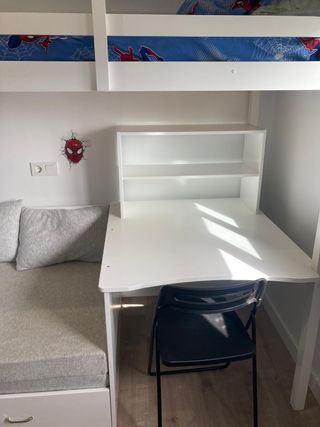 Cama-Litera con escritorio, sofá-cama y almacenaje