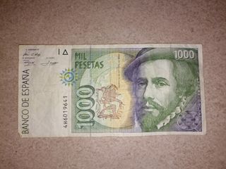 Billete 1000 pesetas,últimos en circular