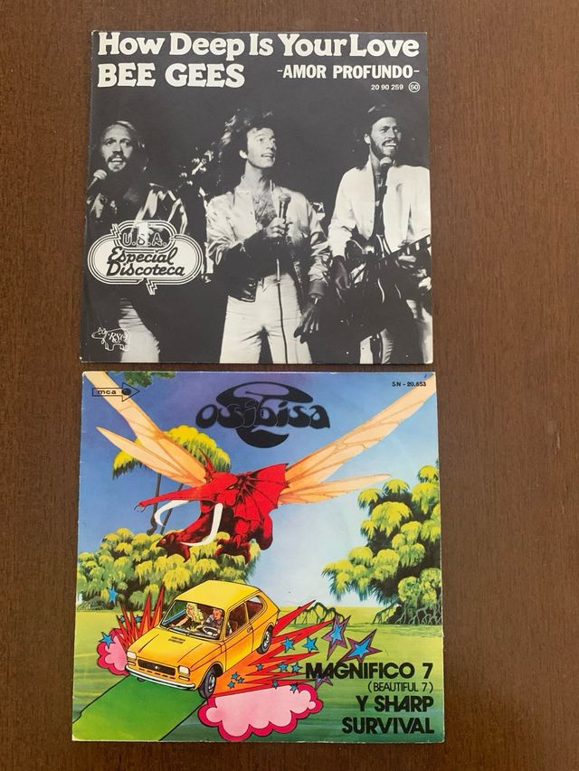 Vinilos singles Bee Gees y Osibisa