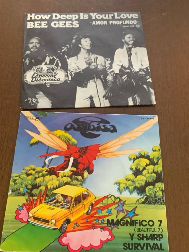Vinilos singles Bee Gees y Osibisa