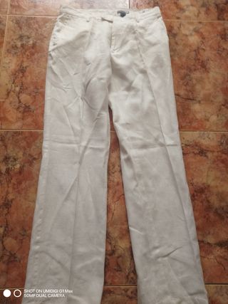 Traje blanco de lino