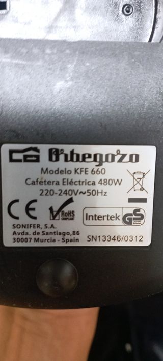 Cafetera eléctrica.