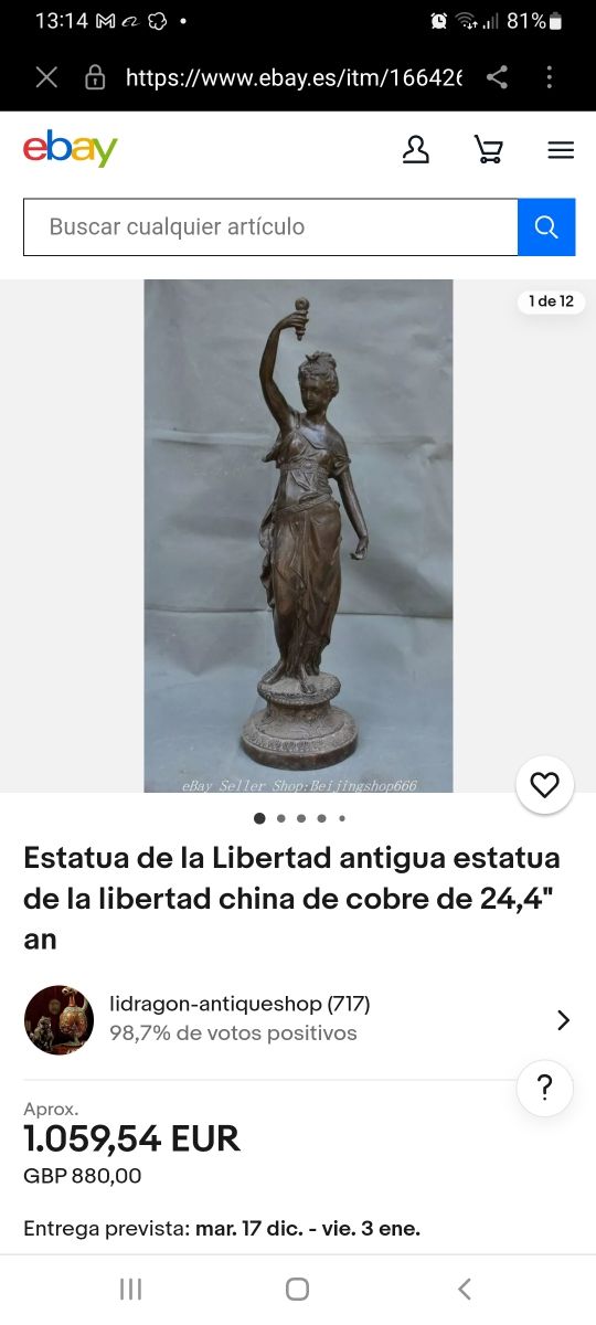 Diosa Hera en bronce