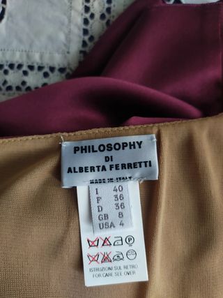 Philosophy di Alberta Ferretti gonna in seta tg 40