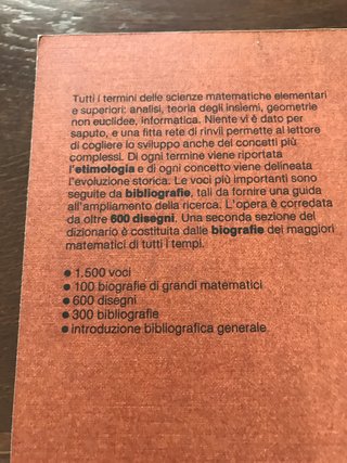 DIZIONARIO DEI TERMINI MATEMATICI - ED. RIZZOLI