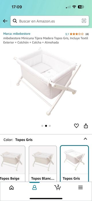 Minicuna + colchón+almohada+colcha