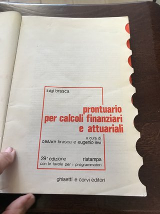 PRONTUARIO PER CALCOLI FINANZIARI E ATTUARIALI