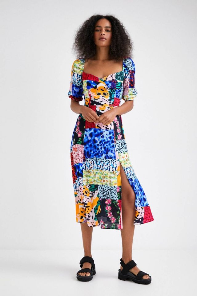 charlotte vestido azul desigual