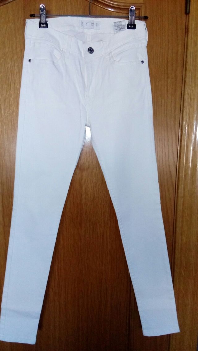 Pantalon vaquero blanco mujer
